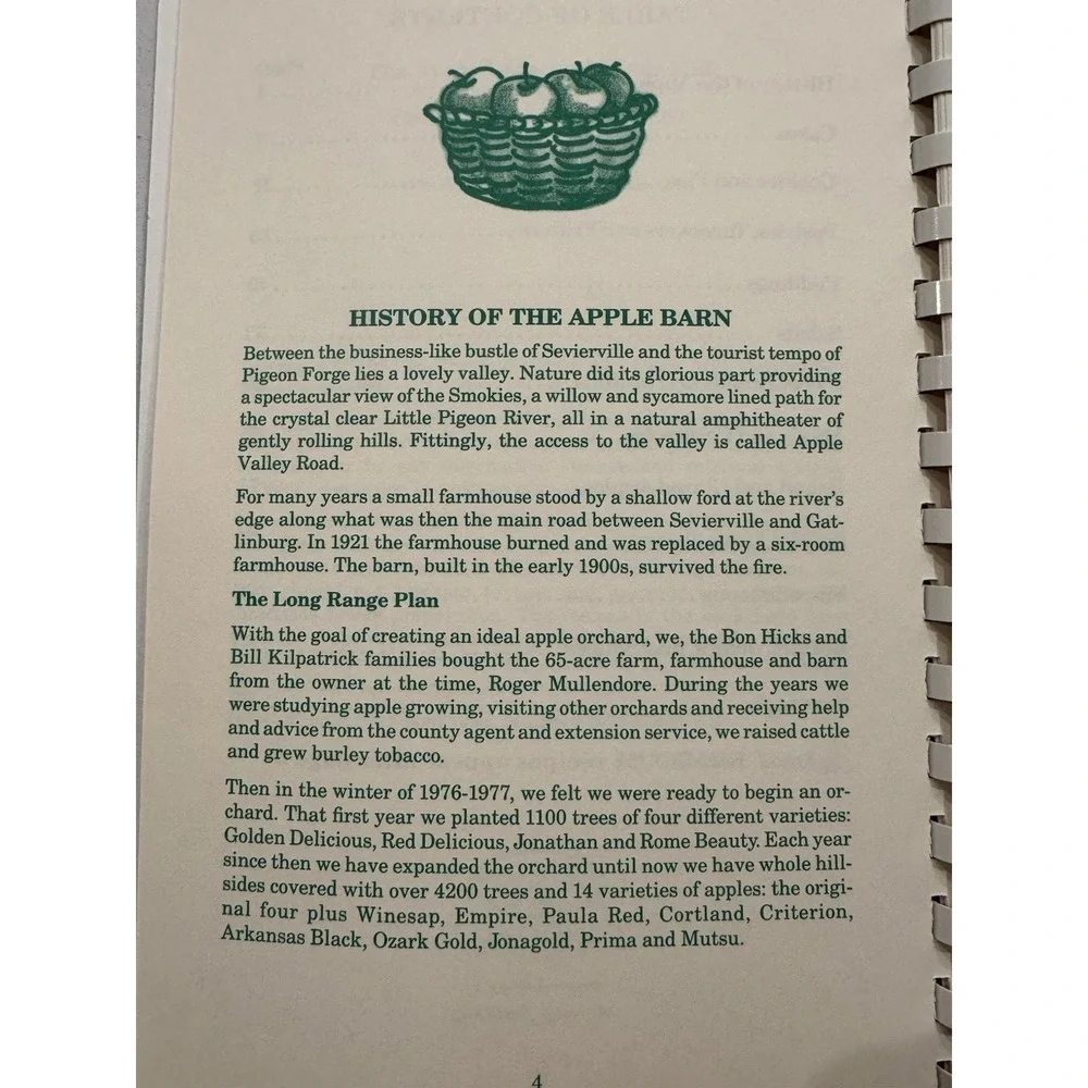 The Apple Barn Cookbook Applewood Farmhouse Restaurant Sevierville TN Spiral
